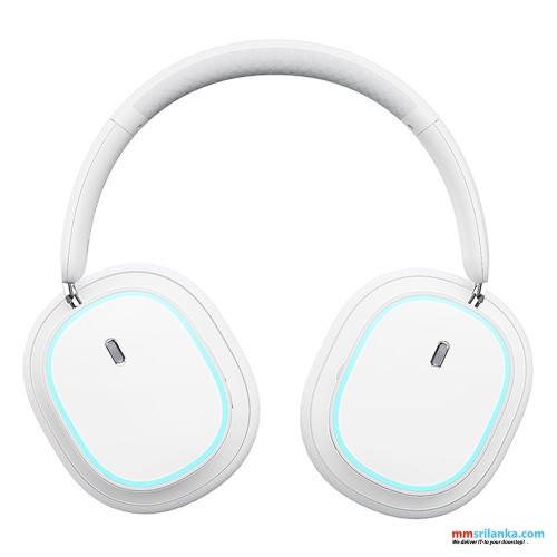 Baseus AeQur GH02 Gaming Wireless Headphones Moon White (Tri Mode connection, RGB light, Mic removable, includes USB & Type C dongels) (6M)